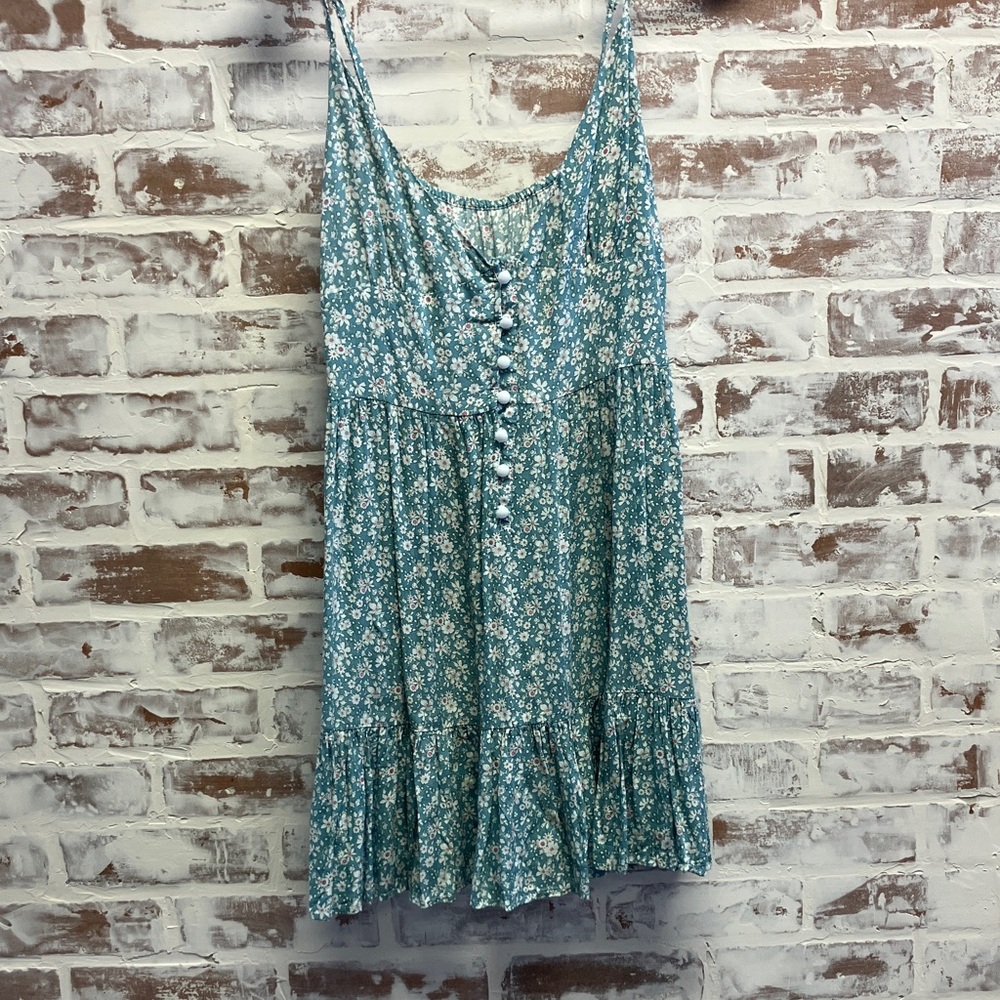 Floral Teal Mini Dress